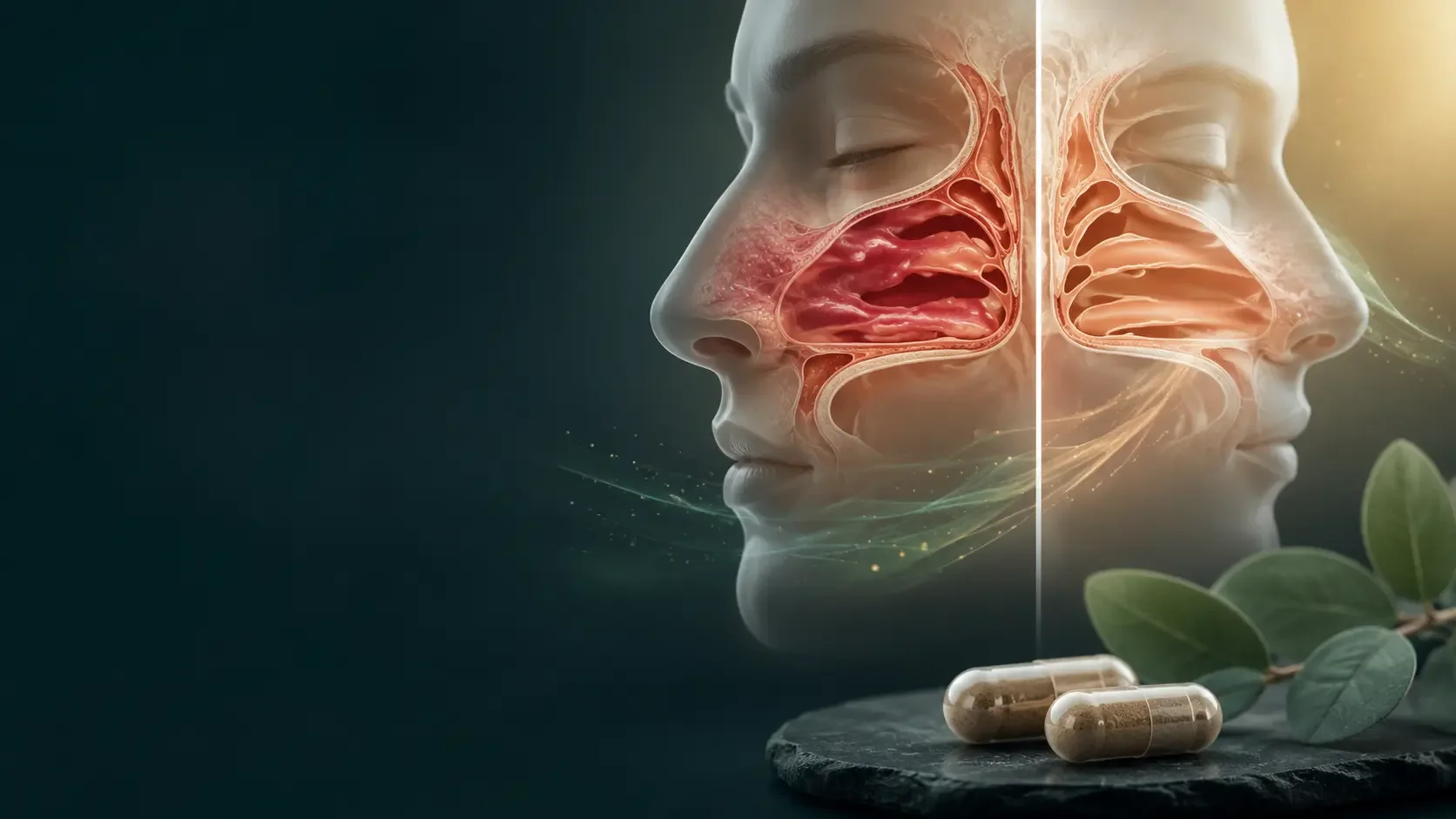 Nicotinic acid supporting sinus relief as part of respiratory supplements for Long COVID