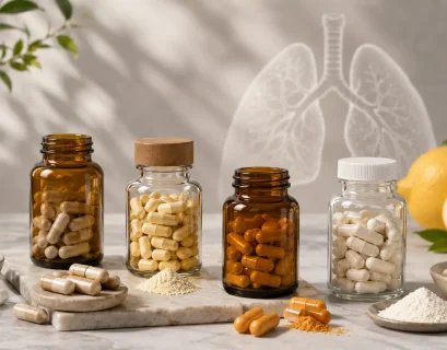 Four respiratory supplements for Long COVID including NAC and bromelain capsules